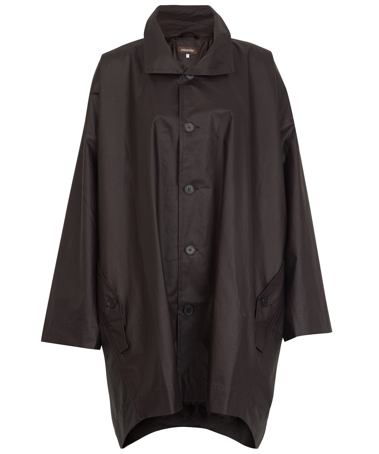 Eskandar Brown Cocoon Draped Raincoat in Brown | Lyst