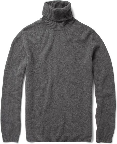 Gucci Cashmere Roll Neck Sweater in Gray for Men | Lyst