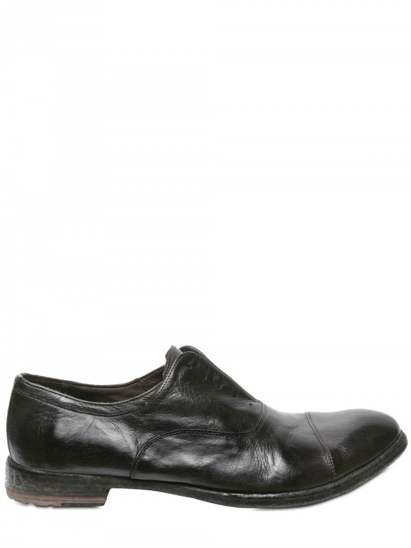 Lyst - Officine Creative Elasticated Tongue Calf Lace-up Shoes in Black ...