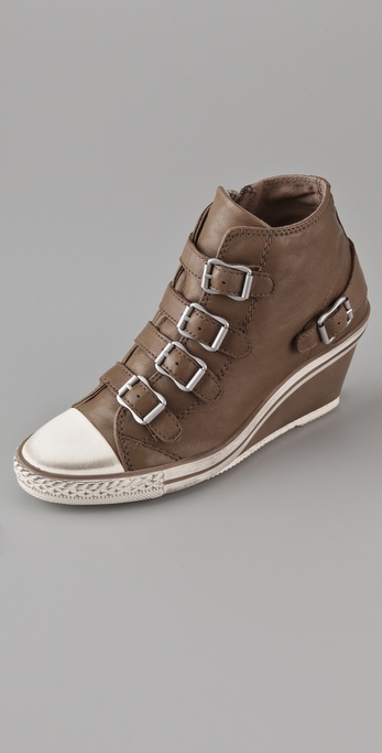 wedge sneakers tan