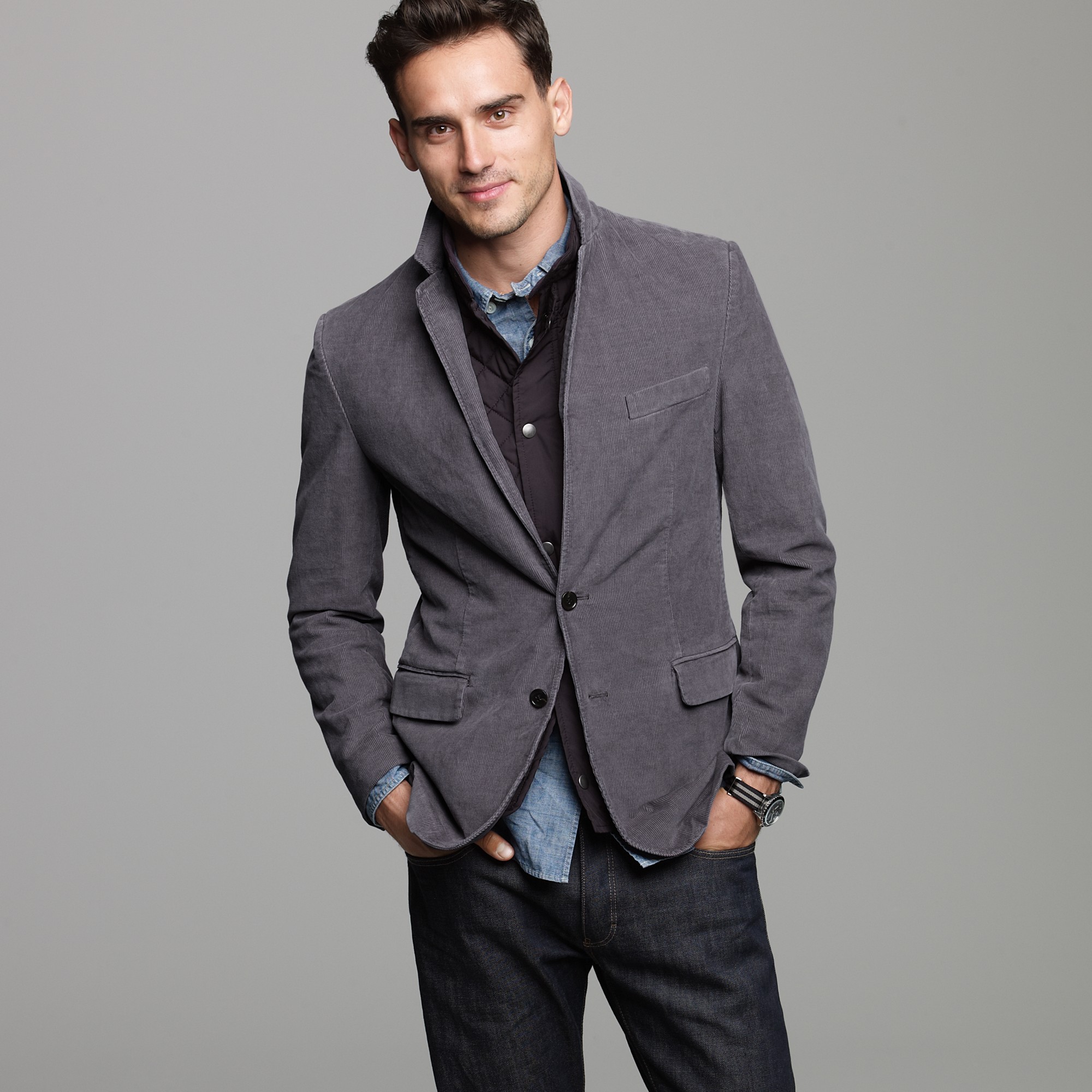 J.crew Corduroy 14-wale Sportcoat in Ludlow Fit in Gray for Men (raw ...