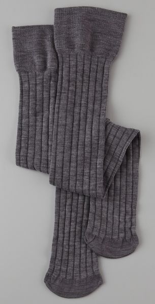 Club Monaco Wool Thigh High Socks in Gray (grey) | Lyst