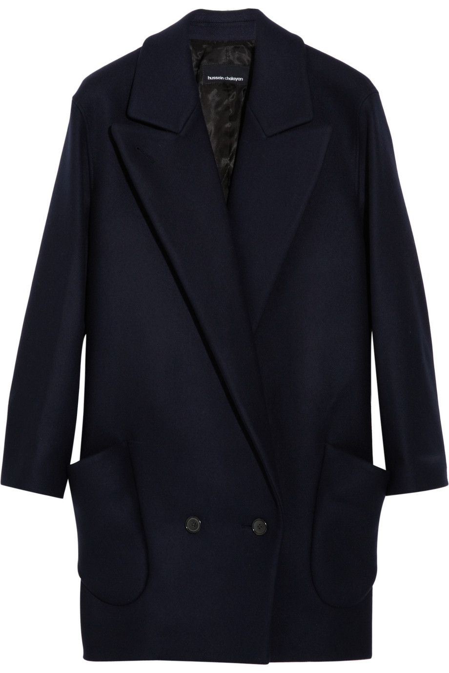 Hussein Chalayan Oversized Wool-blend Coat in Blue (navy) | Lyst