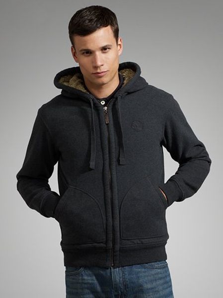Timberland Borg Lined Full Zip Hoodie Dark Charcoal Heather in Gray for ...