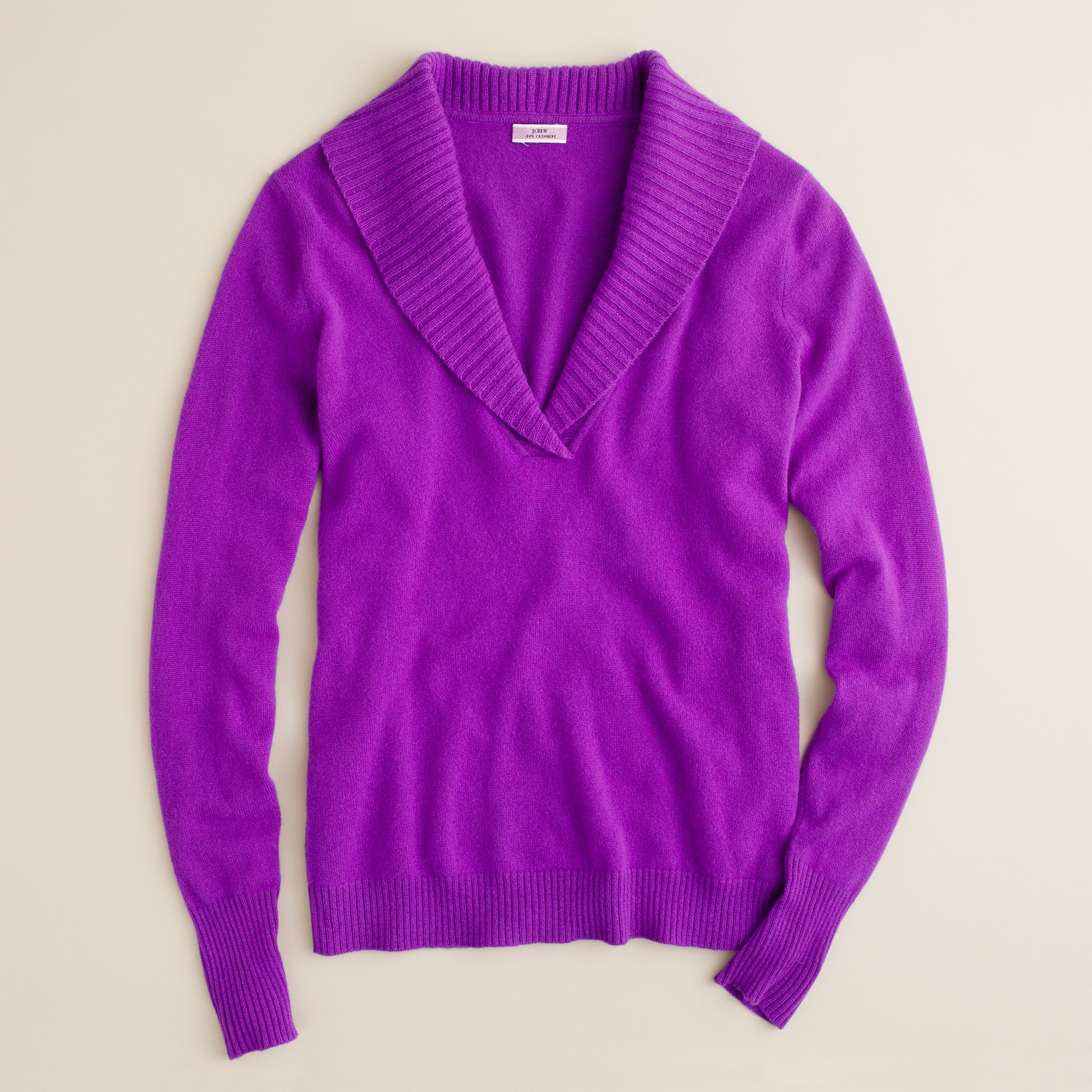 J.crew Cashmere Shawlcollar Sweater in Purple Lyst