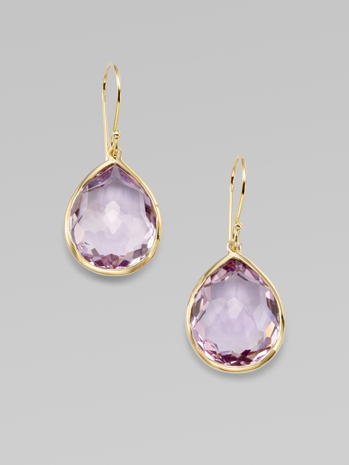 Lyst Ippolita Amethyst And 18k Yellow Gold Earrings In Pink Gallery