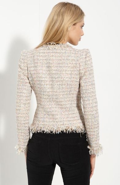 Mcginn Elizabeth Metallic Bouclé Jacket in Beige | Lyst