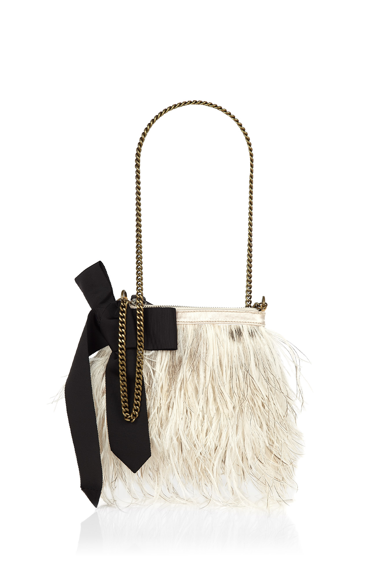 By Malene Birger Fickly Ostrich Feather Floating Bag in White | Lyst
