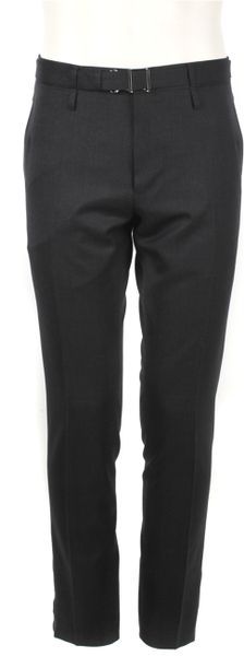 Saint Laurent Fitted Cropped Trousers in Wool in Black for Men | Lyst
