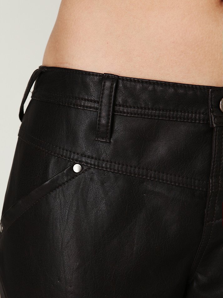 Lyst - Free People Vegan Leather Seamed Skinny Pant in Black