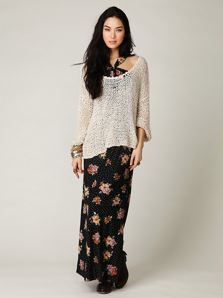 Lyst - Free People Floral Halter Maxi Dress in Black