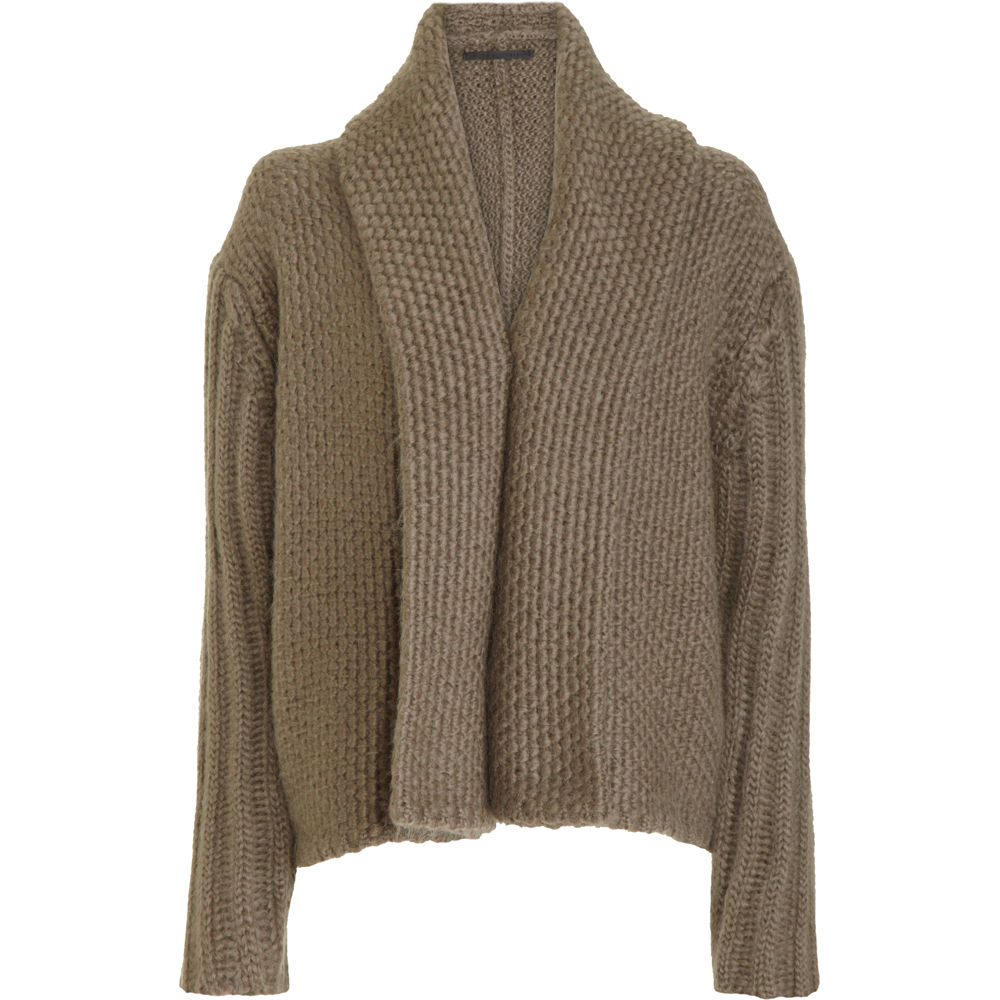 Haider Ackermann Mohair Short Cardigan in Brown (taupe) | Lyst