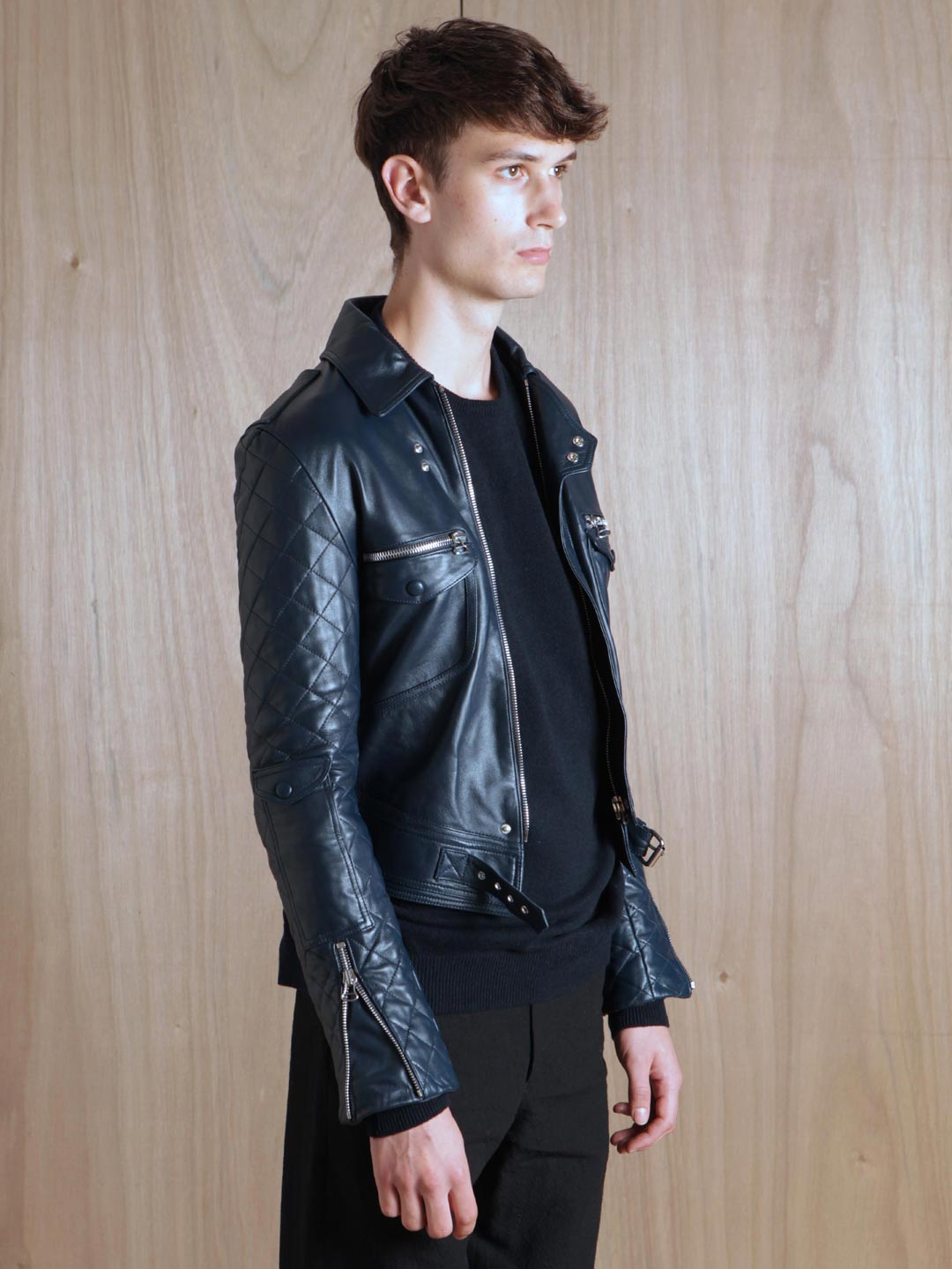 J W Anderson Mens Leather Biker Jacket In Black For Gallery
