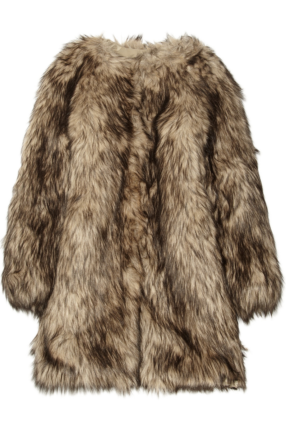 Michael Michael Kors Faux Fur Coat in Brown | Lyst