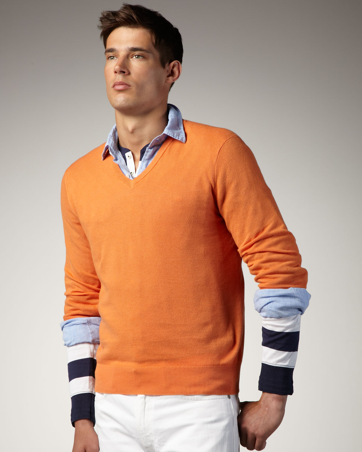 Polo Ralph Lauren V-neck Sweater, Sun Orange in Orange for Men | Lyst