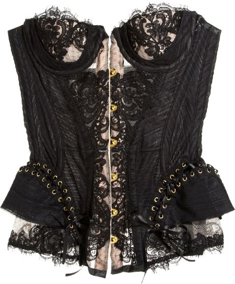 Agent Provocateur Raphaella Lace and Tulle Corset in Black | Lyst