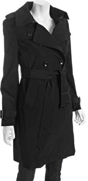 London Fog Black Removable Lining Double Breasted Trench Coat in Black ...