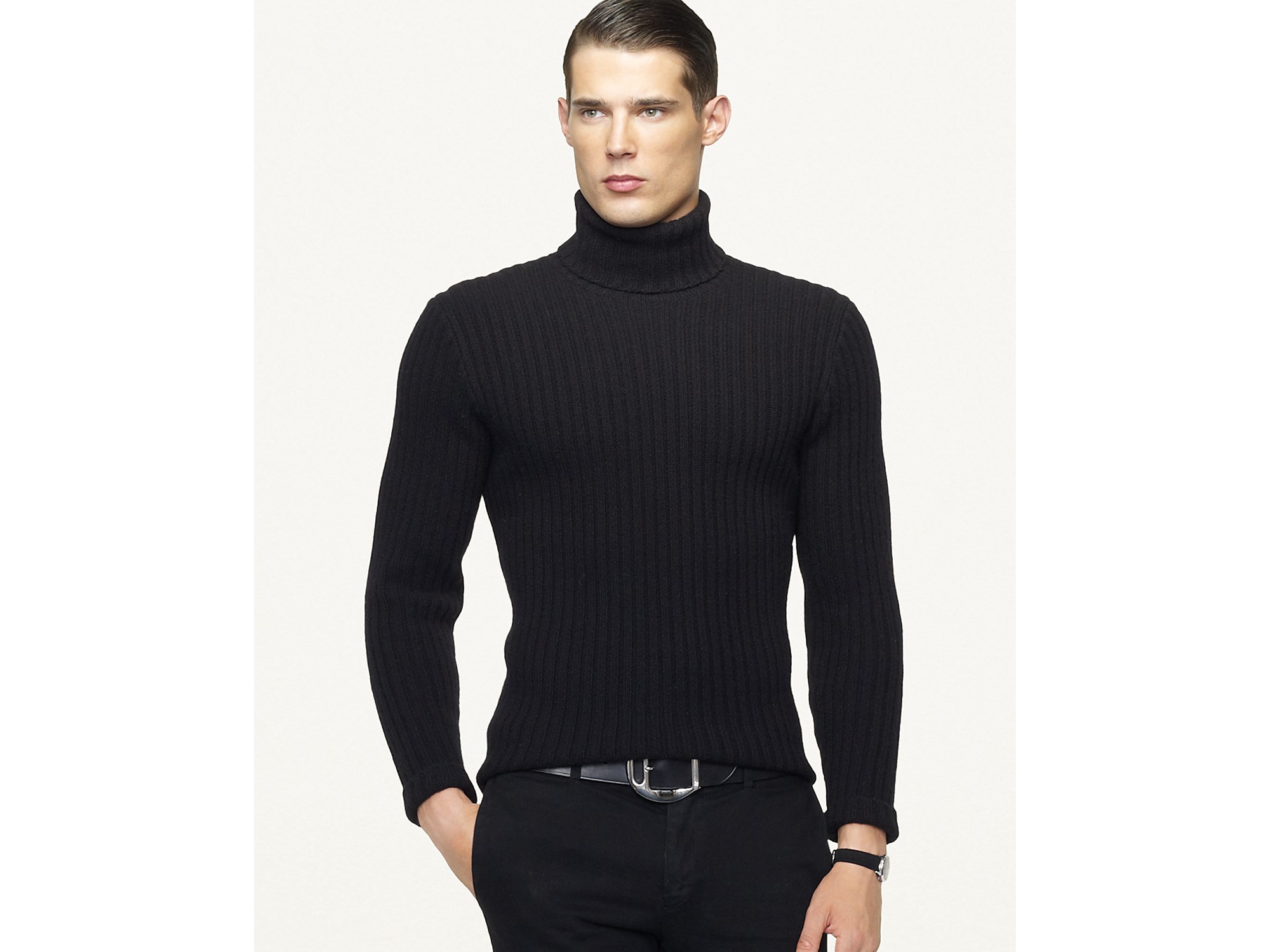 Lyst - Ralph Lauren Black Label Turtleneck Sweater in Black for Men