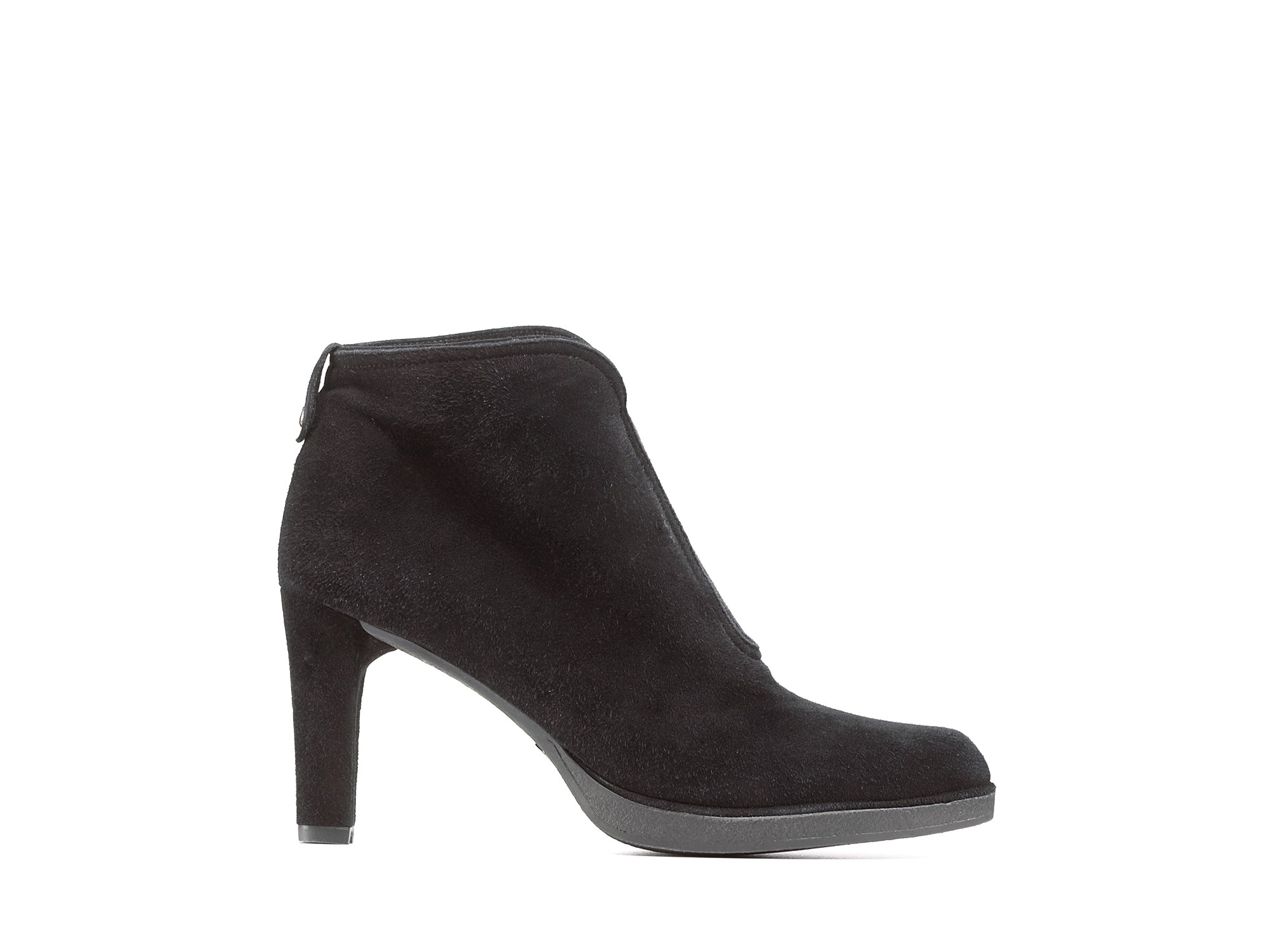 Stuart Weitzman Centrum Black Suede Ankle Bootie in Black | Lyst