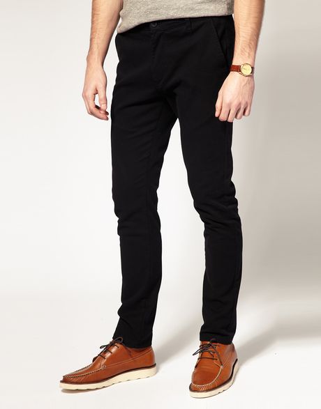 Asos Collection Asos Skinny Chino in Black for Men | Lyst