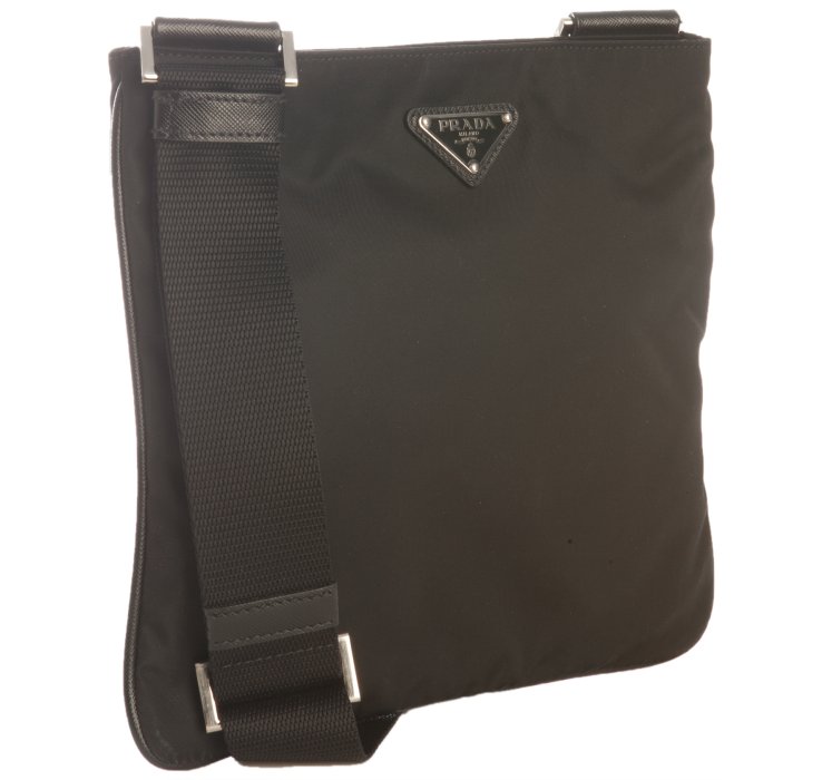 Prada Black Nylon Zip Small Messenger Bag in Black for Men | Lyst  