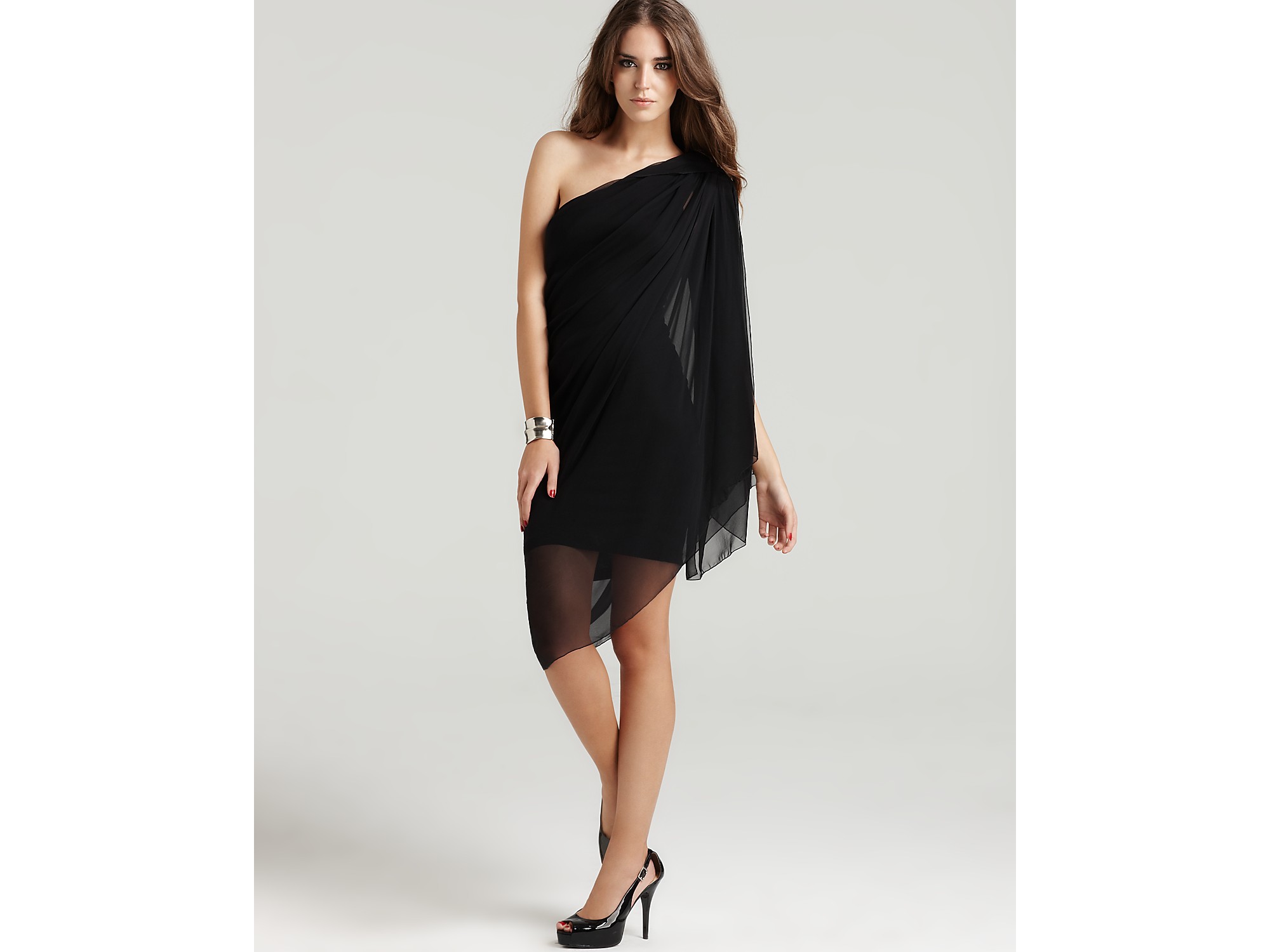 alice and olivia one shoulder dress