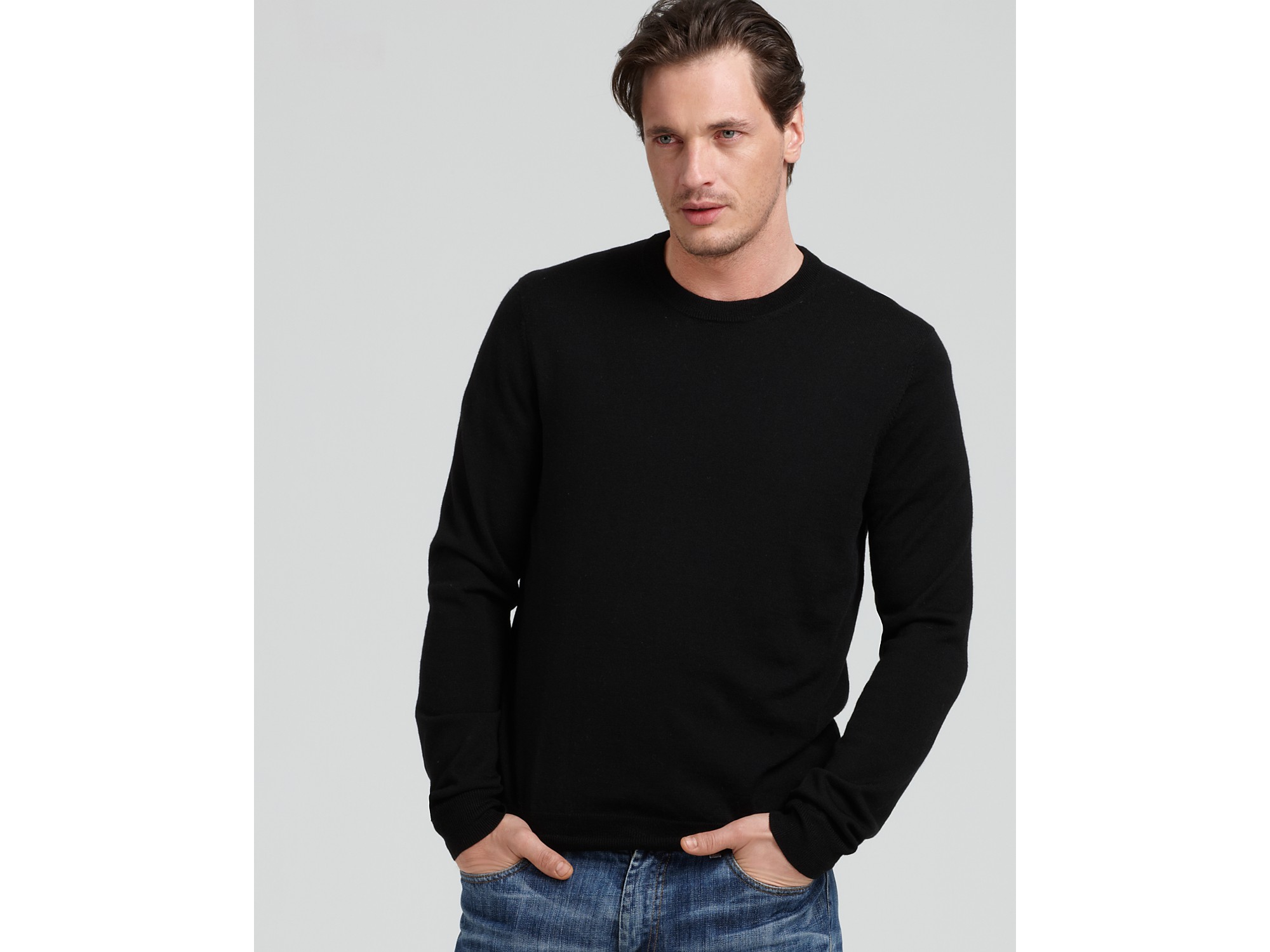 Bloomingdale's The Mens Store At Merino Crewneck Sweater in Gray for ...