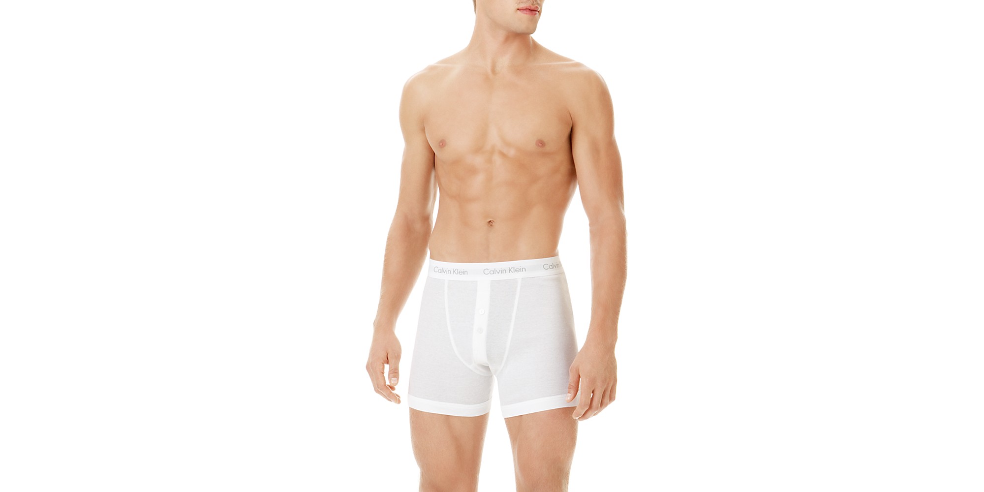Lyst Calvin Klein 2 Pack Button Fly Boxer Briefs in White for Men