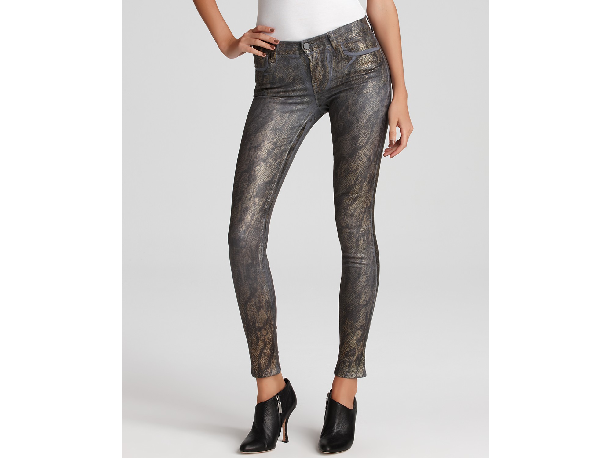 snakeskin skinny pants