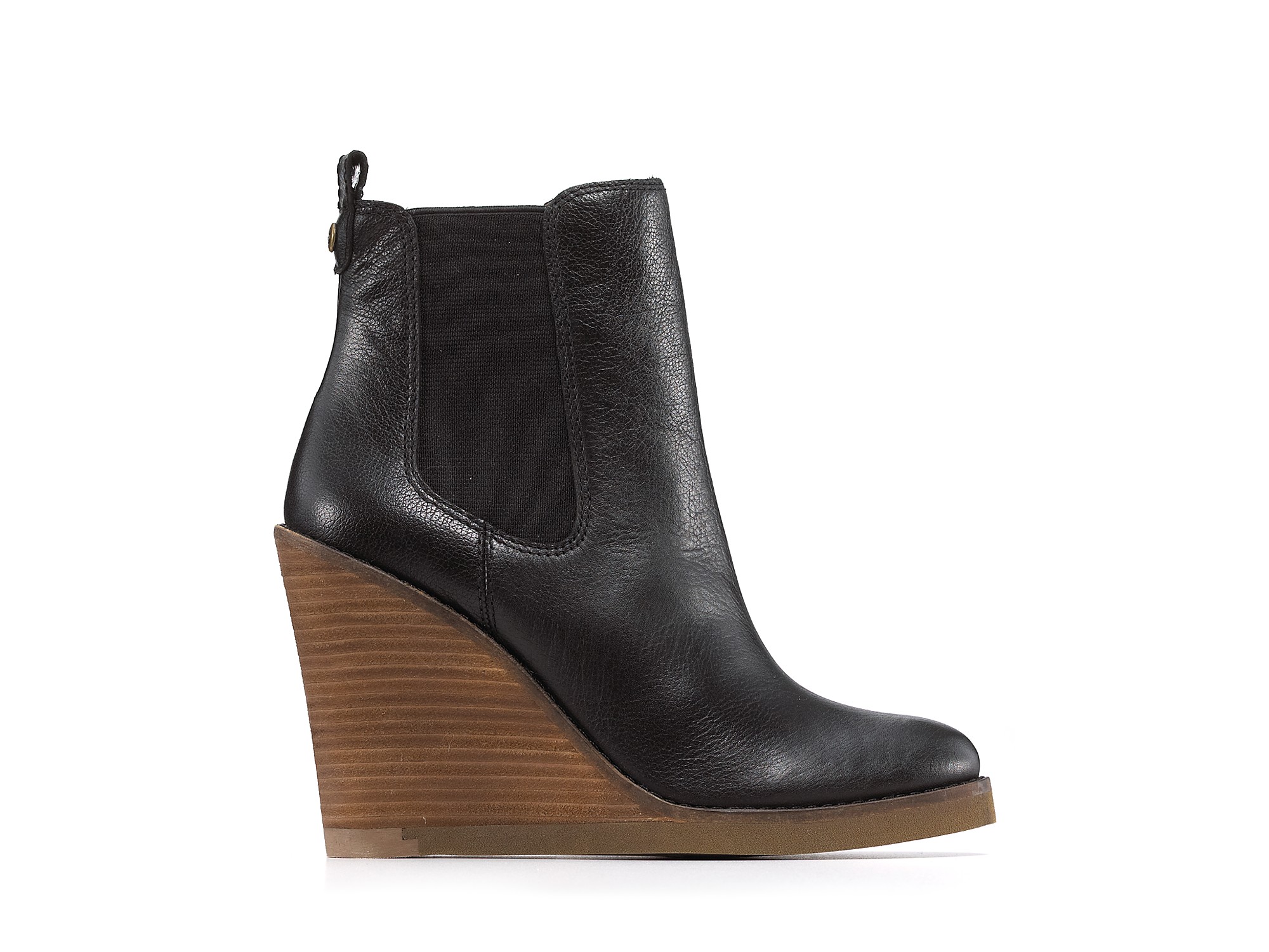 Lucky brand Fedora Wedge Ankle Booties in Brown | Lyst