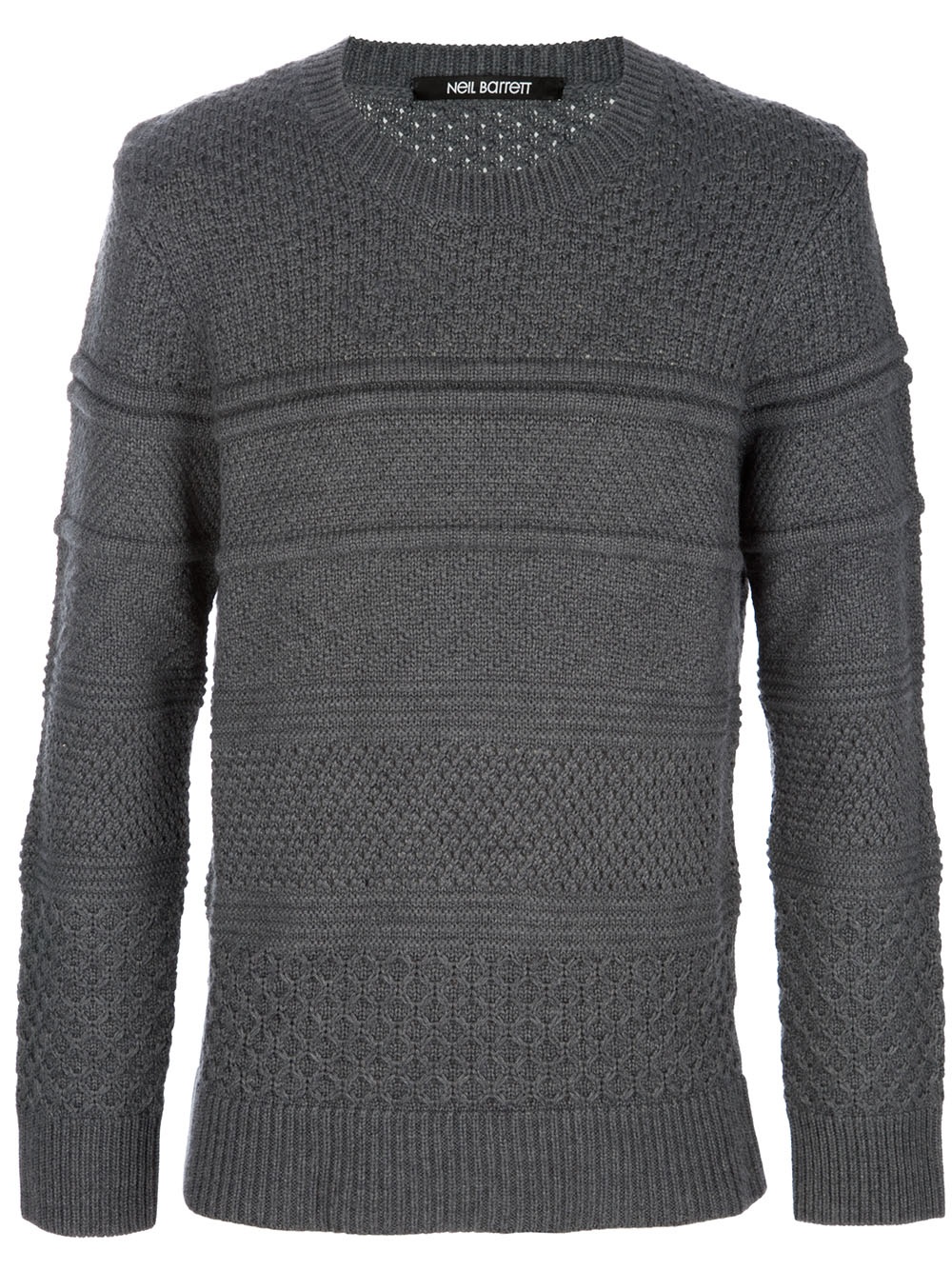 Neil Barrett Cable Knit Sweater in Gray for Men (grey) | Lyst