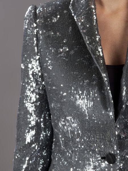 Unconditional Sequin Blazer in Silver | Lyst