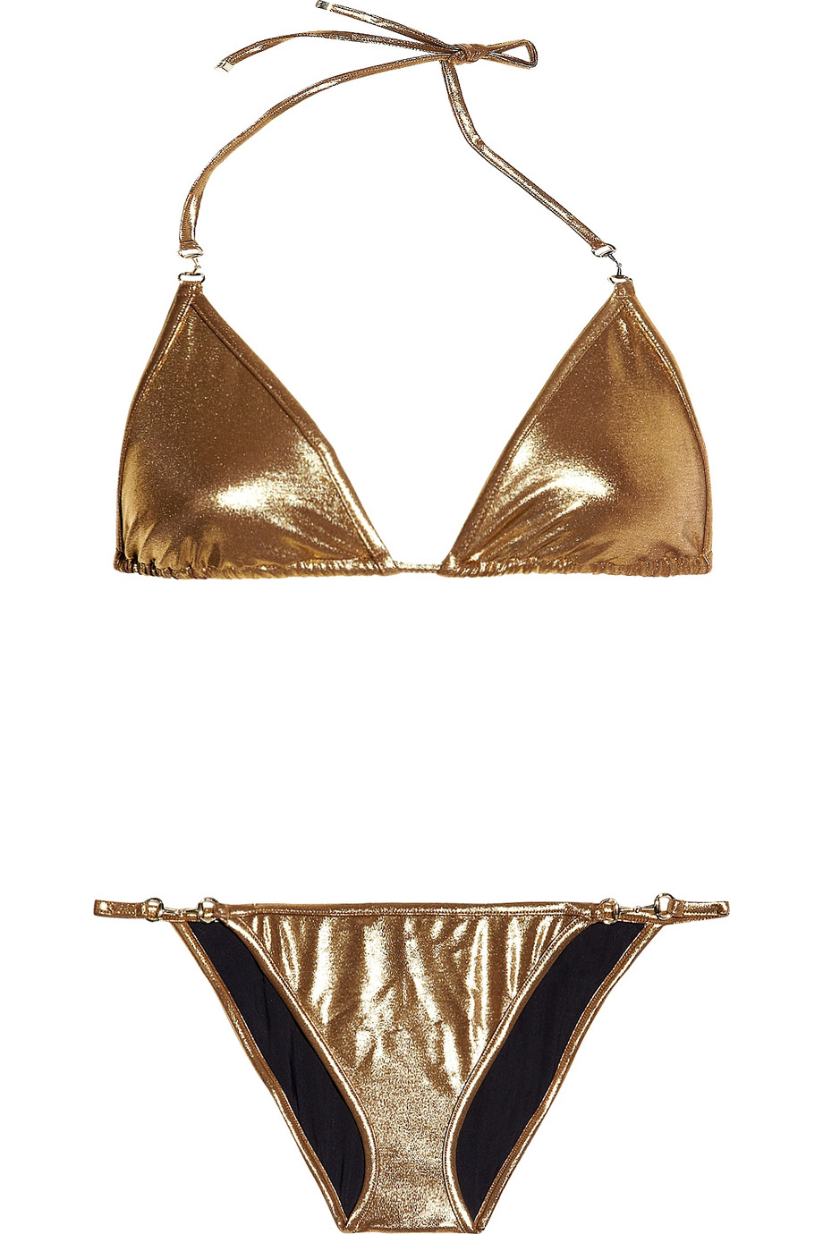Gucci Metallic Triangle Bikini in Metallic - Lyst