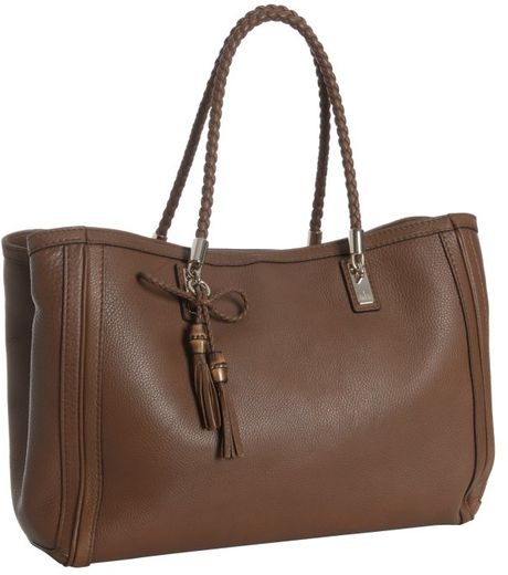 Gucci Bella Braided Handle Tote in Brown - Lyst