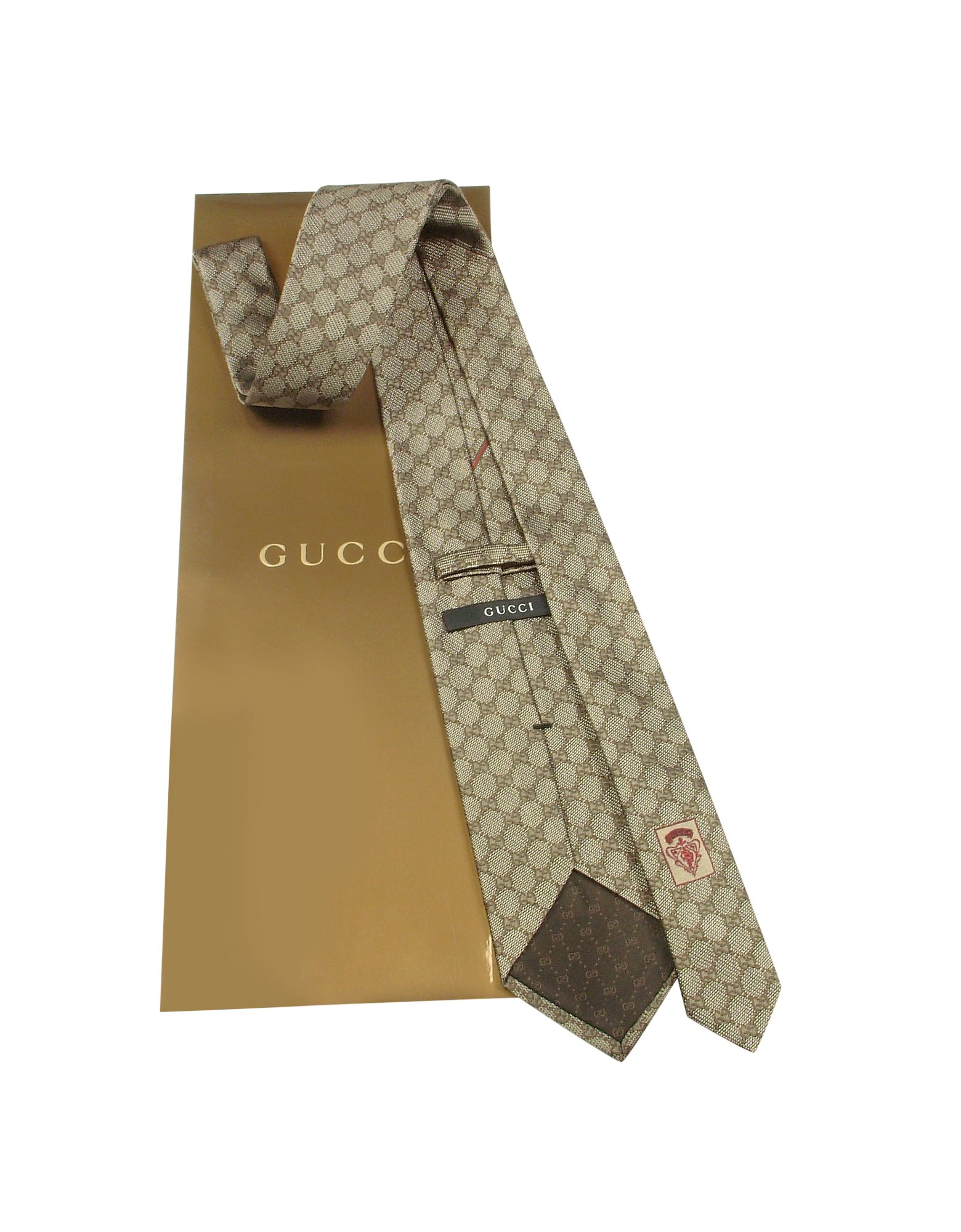 Lyst - Gucci Gg Diamond Pattern Silk Tie in Natural for Men