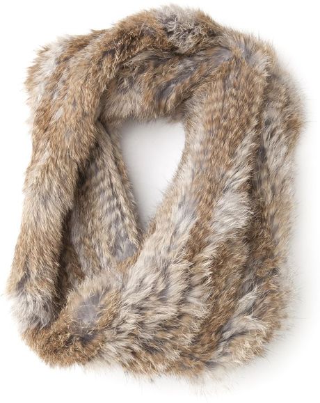 Jocelyn Exclusive Short Rabbit Infinity Scarf in Brown | Lyst