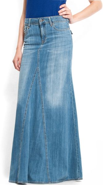 Mango Mermaid-shape Long Denim Skirt in Blue (97) | Lyst