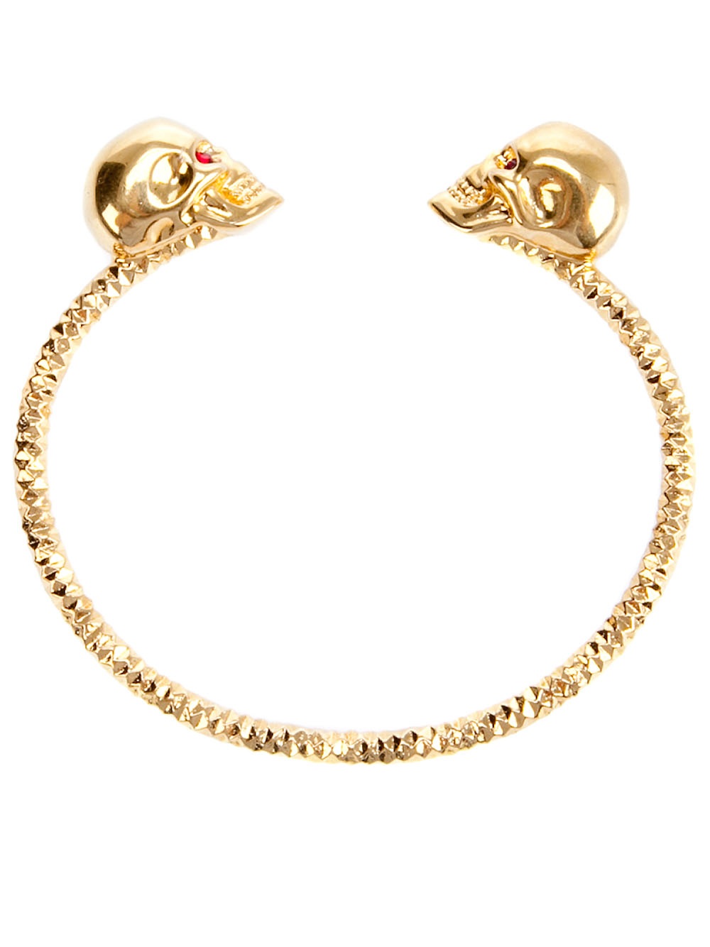 Alexander Mcqueen Twin Skull Bracelet In Metallic Lyst Gallery