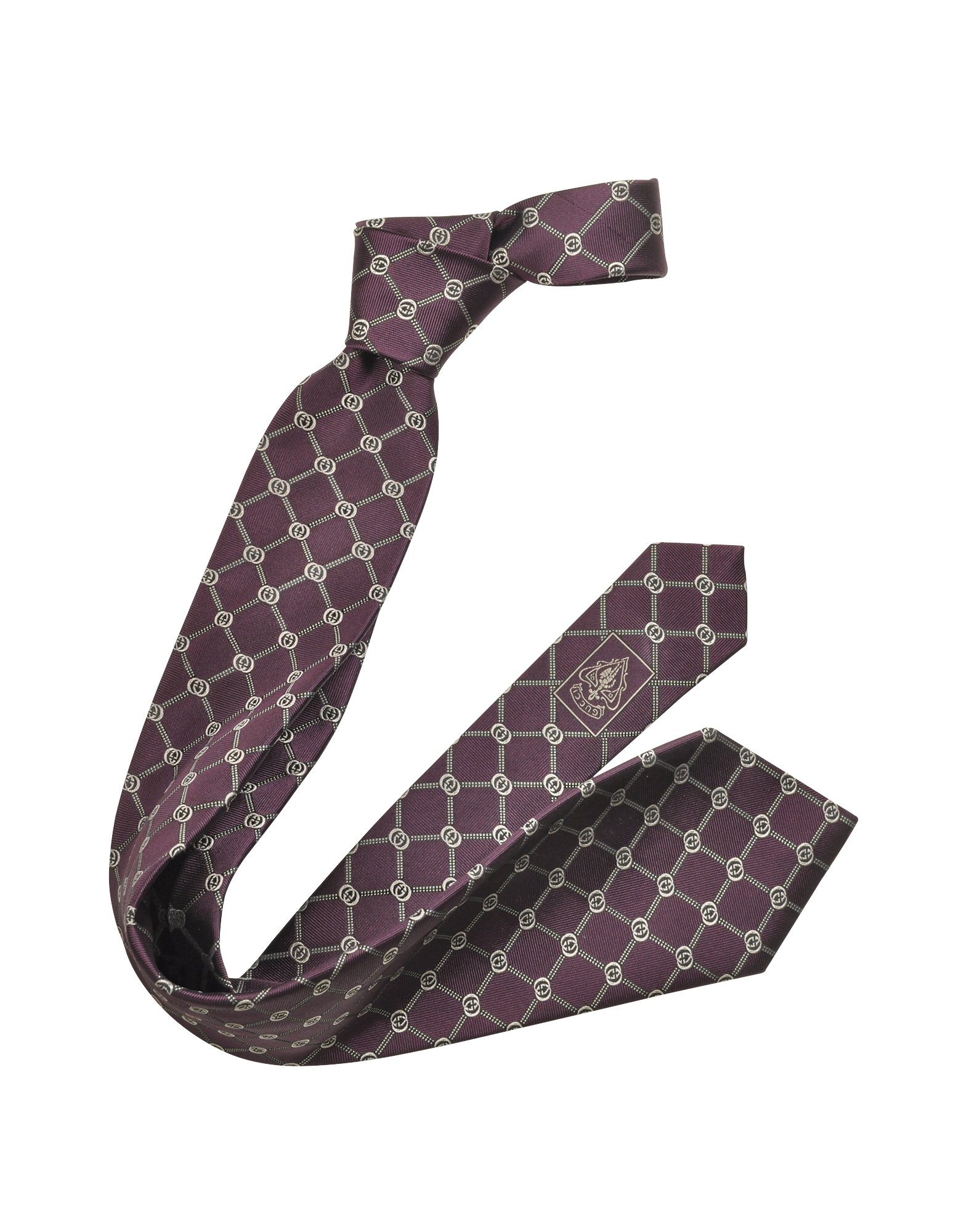 Gucci Gg Diamond Pattern Textured Silk Tie in Brown for Men | Lyst