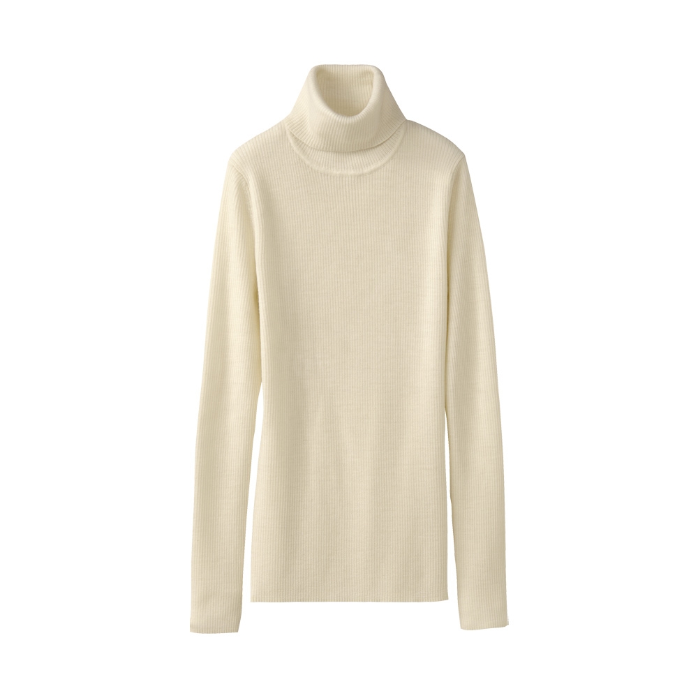 Uniqlo Women Extra Fine Merino Rib Polo Neck Sweater (long Sleeve) in ...