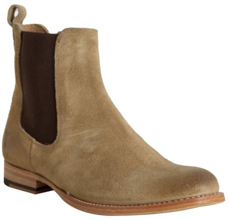 Frye Sand Suede Erin Chelsea Slip On Ankle Boots in Beige (sand) | Lyst