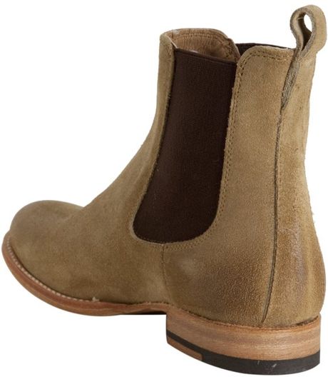 Frye Sand Suede Erin Chelsea Slip On Ankle Boots in Beige (sand)