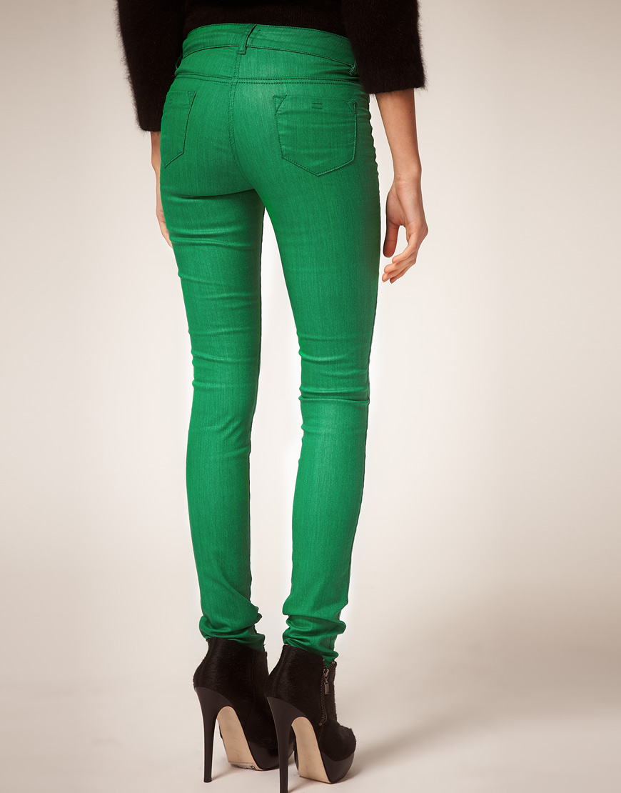 green and black jeans