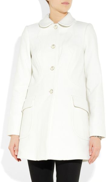Juicy Couture Darling Felted Wool-Blend Princess Coat in White | Lyst