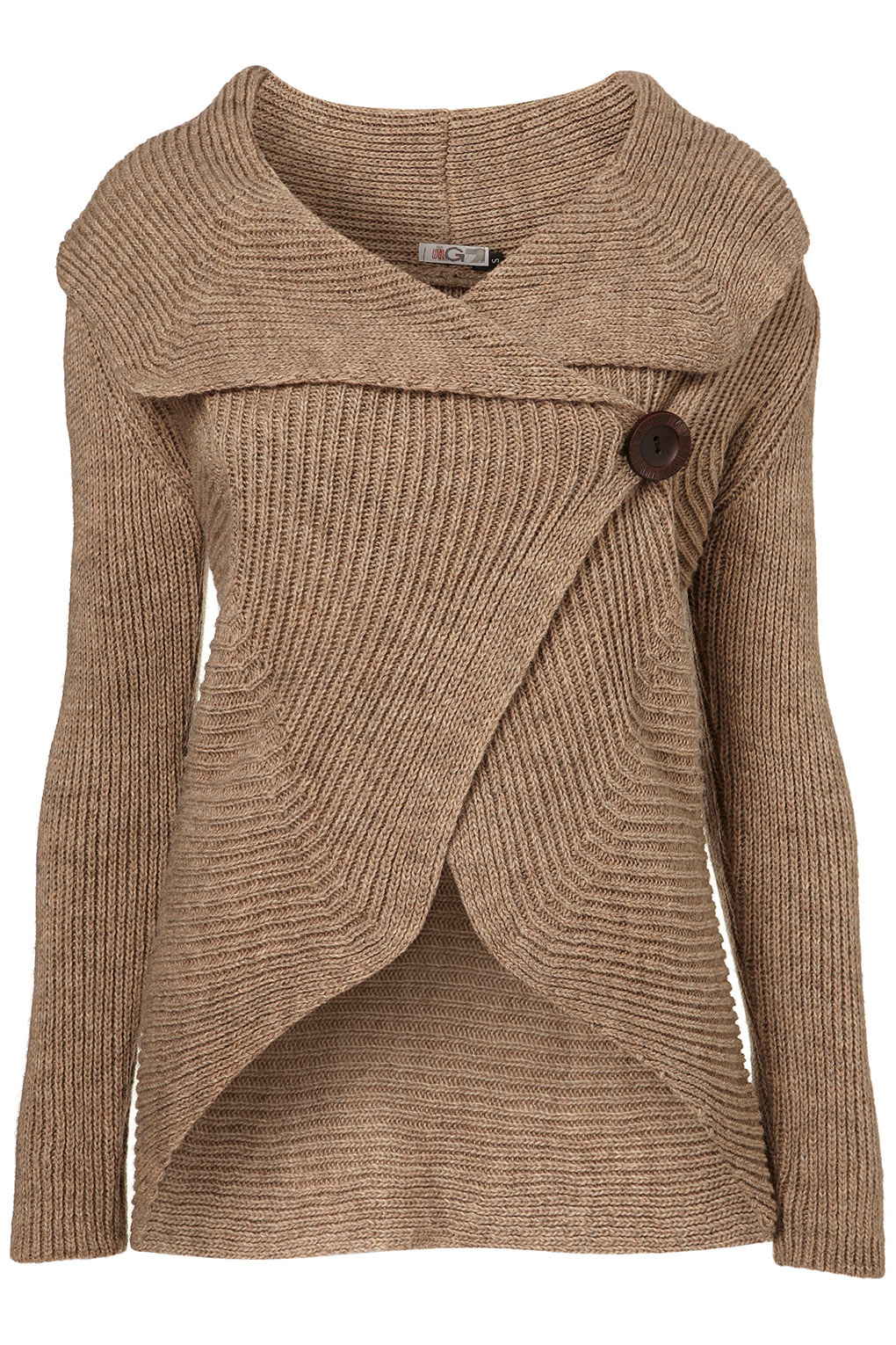 Topshop Button Knit Cardigan By Wal G** in Beige | Lyst