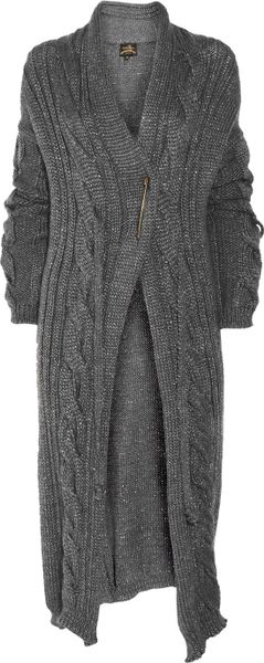 Vivienne Westwood Anglomania Oversized Metallic Knitted Cardigan in ...