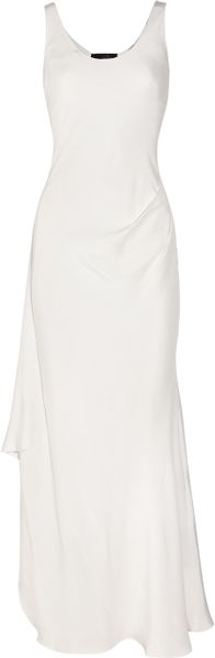 Amanda Wakeley Draped Silk-cady Gown in White | Lyst