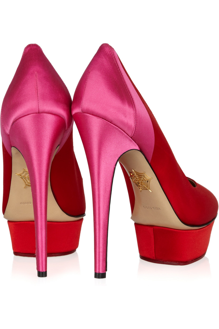 Lyst - Charlotte olympia Masako Satin Platform Pumps in Pink