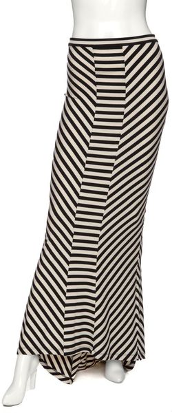 Torn By Ronny Kobo Mermaid Stripe Skirt in Black (white & black) | Lyst