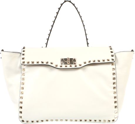 Valentino White Leather Bag in White | Lyst